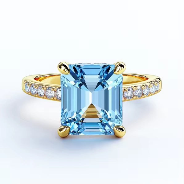10k Yellow Gold Topaz Gemstone Engagement Ring