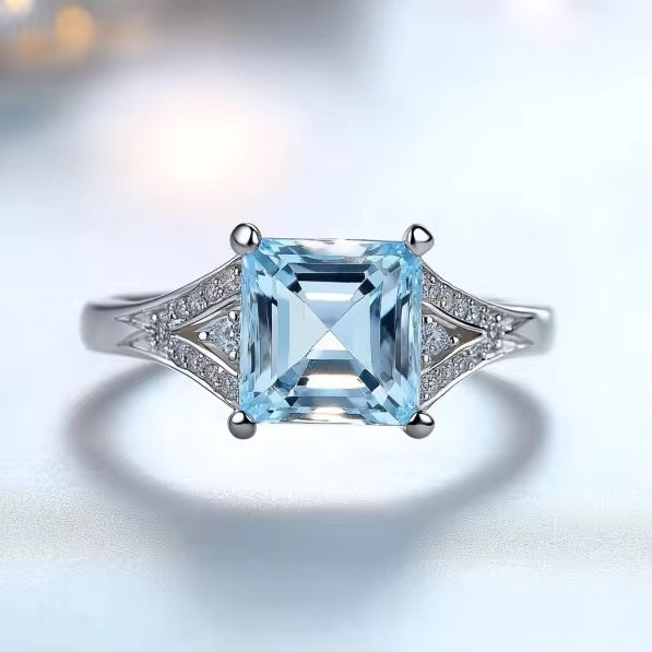 10k White Gold Topaz Gemstone Engagement Ring