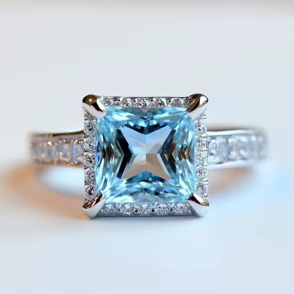 10k White Gold Topaz Gemstone Engagement Ring