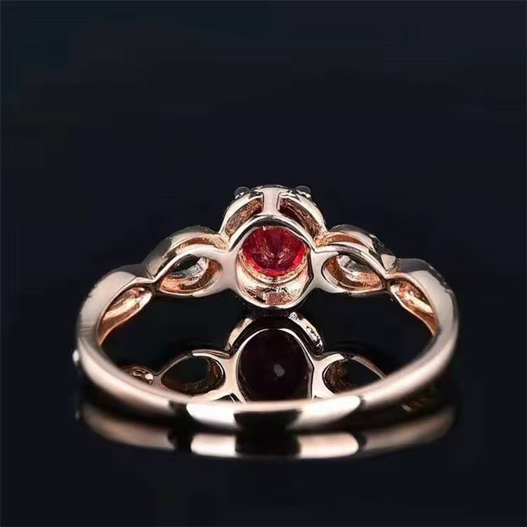 18k Rose Gold Pigeon Blood Red Ruby Gemstone Engagement Ring