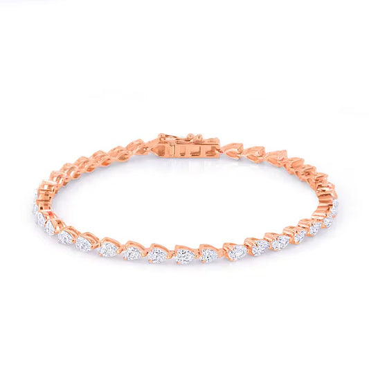10k Gold Teardrop Diamond Tennis Bracelet