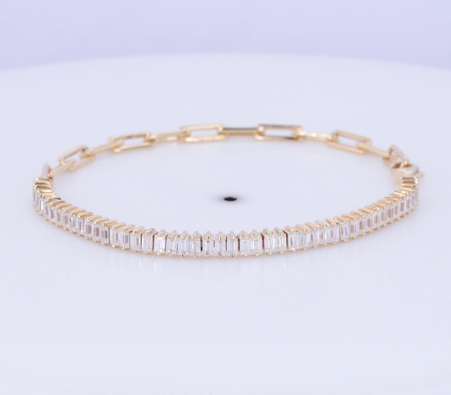 14k Gold Link Diamond Tennis Bracelet