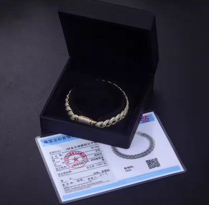 10mm Yellow Gold Diamond Cuban Link Bracelet