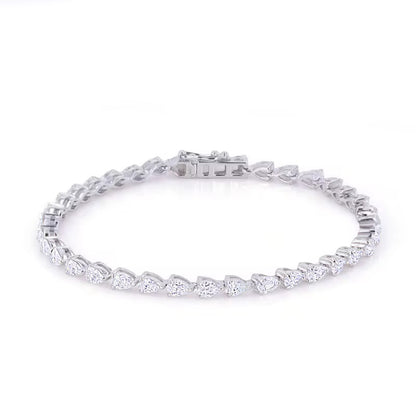 10k Gold Teardrop Diamond Tennis Bracelet