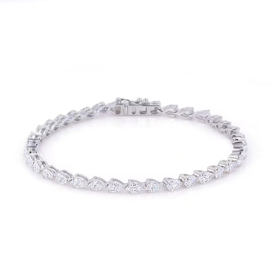 10k Gold Teardrop Diamond Tennis Bracelet