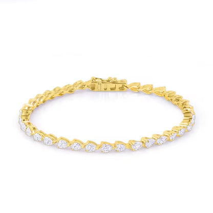 10k Gold Teardrop Diamond Tennis Bracelet