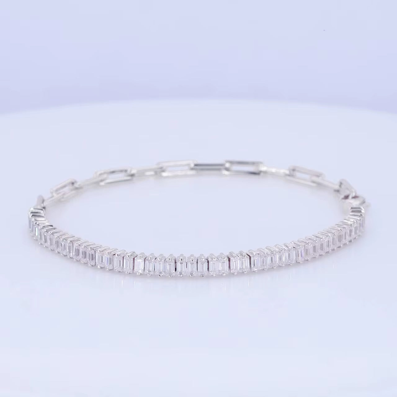 14k Gold Link Diamond Tennis Bracelet