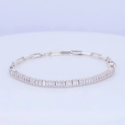 14k Gold Link Diamond Tennis Bracelet