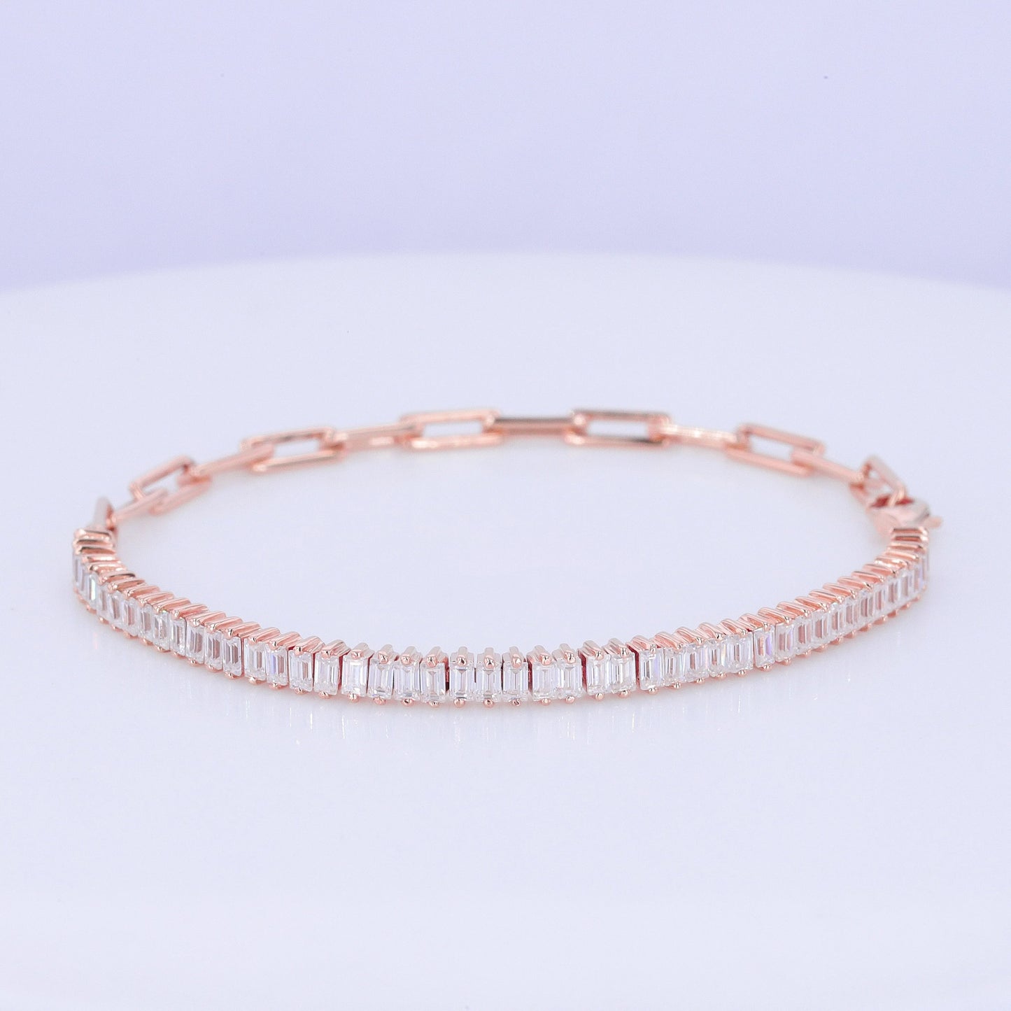 14k Gold Link Diamond Tennis Bracelet
