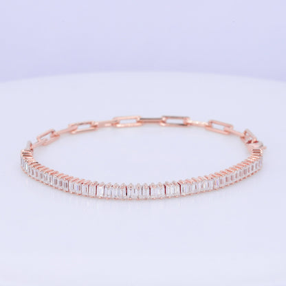 14k Gold Link Diamond Tennis Bracelet
