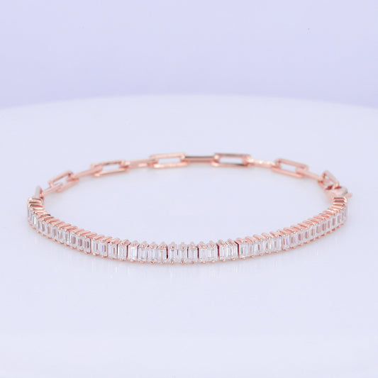14k Gold Link Diamond Tennis Bracelet