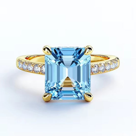 10k Yellow Gold Topaz Gemstone Engagement Ring