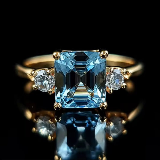 10k Yellow Gold Topaz Gemstone Engagement Ring