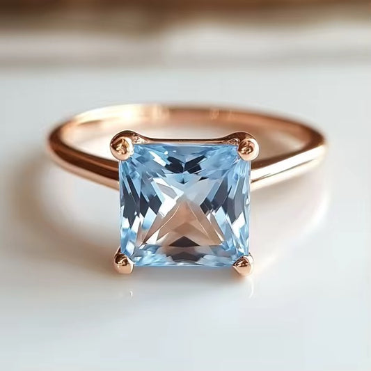 10k Rose Gold Topaz Gemstone Engagement Ring