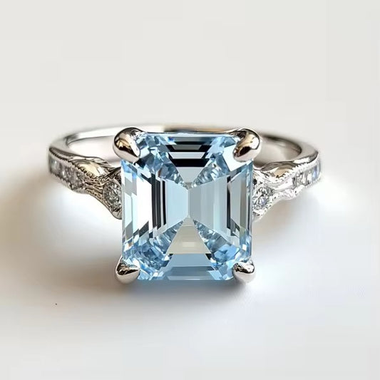 10k White Gold Topaz Gemstone Engagement Ring