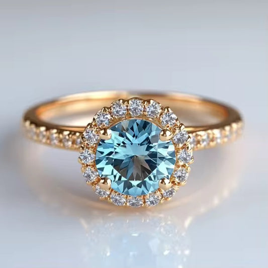10k Yellow Gold Topaz Gemstone Engagement Ring