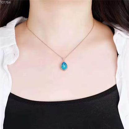 18k Rose Gold Topaz Gemstone Pendant Necklace
