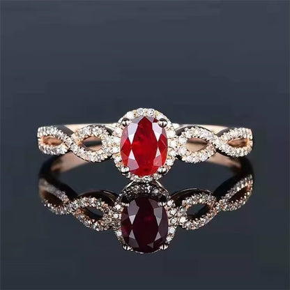 18k Rose Gold Pigeon Blood Red Ruby Gemstone Engagement Ring
